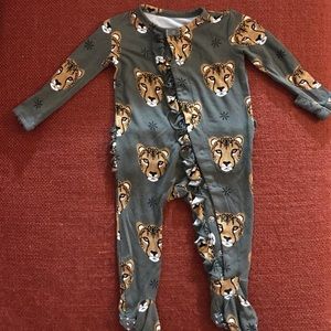 Posh Peanut Footie Button Ruffled Pajamas, 0-3 mos